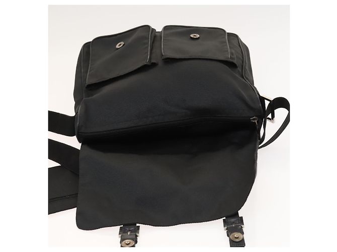FENDI Schultertasche aus schwarzem Nylon mit Silber authentisch bs24965 - Ansicht 18