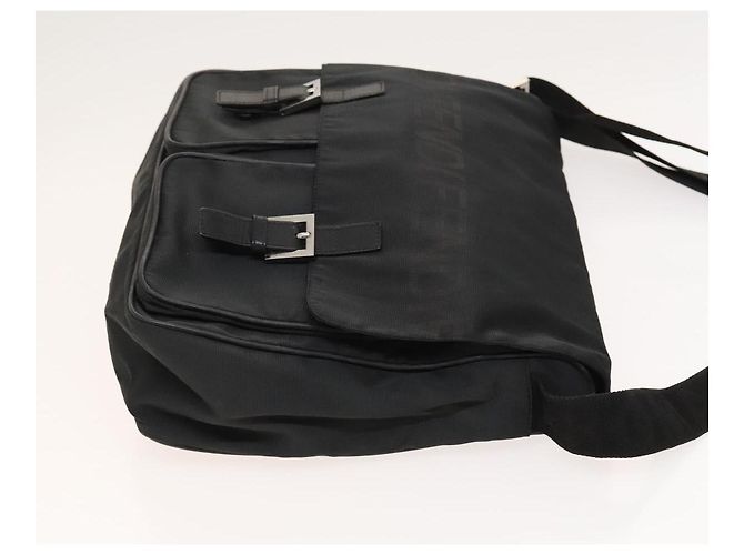 FENDI Schultertasche aus schwarzem Nylon mit Silber authentisch bs24965 - Ansicht 3