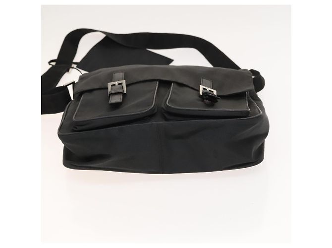 FENDI Schultertasche aus schwarzem Nylon mit Silber authentisch bs24965 - Ansicht 5