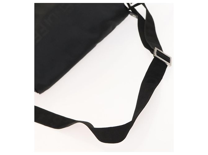 FENDI Schultertasche aus schwarzem Nylon mit Silber authentisch bs24965 - Ansicht 7