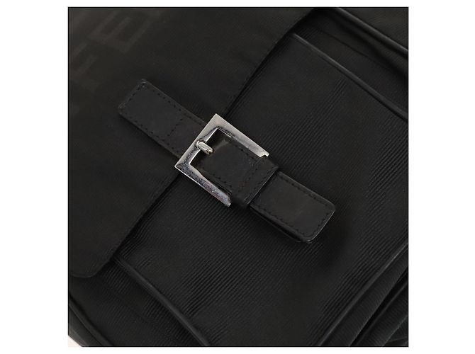 FENDI Schultertasche aus schwarzem Nylon mit Silber authentisch bs24965 - Ansicht 9