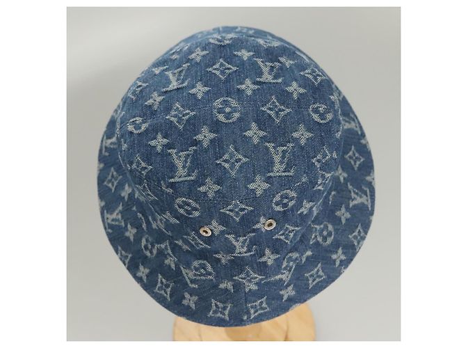 LOUIS VUITTON Cappello bucket in denim Monogram Blu M78772 LV Auth ki5688 - vista 5