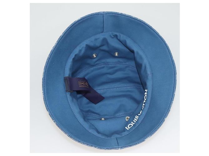 LOUIS VUITTON Cappello bucket in denim Monogram Blu M78772 LV Auth ki5688 - vista 6