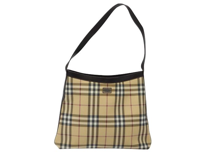 Borsa a Spalla Burberry Nova Check PVC Beige Auth 116514 - vista 13