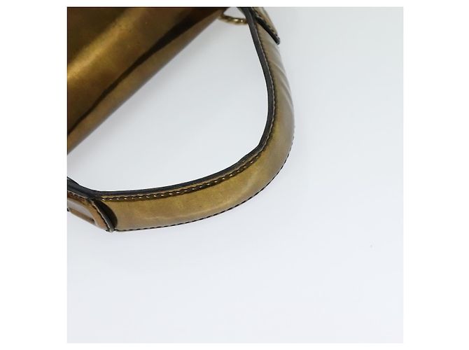 Bulgari BVLGARI Leoni Bolsa de Mão de Couro 2em1 Ouro Auth sw547 Dourado - vista 7