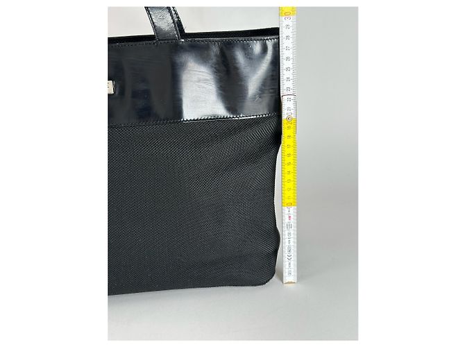 Céline Vintage Celine Canvas Lackleder Tasche schwarz - Ansicht 13
