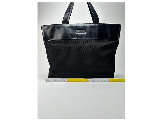 Céline Vintage Celine Canvas Lackleder Tasche schwarz - Ansicht 14