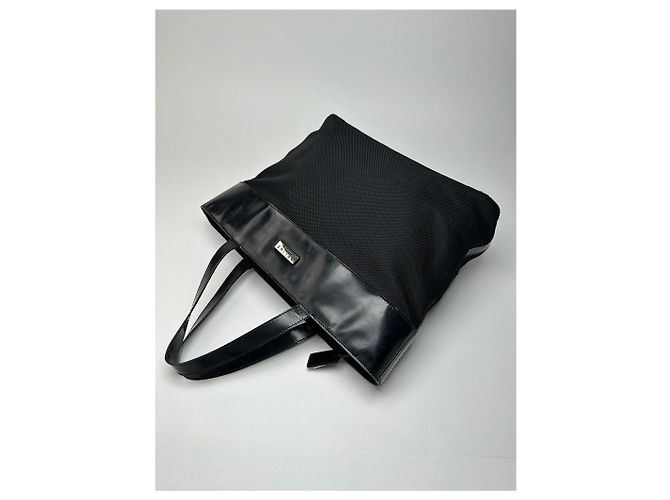 Céline Vintage Celine Canvas Lackleder Tasche schwarz - Ansicht 7