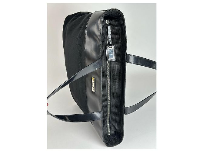Céline Vintage Celine Canvas Lackleder Tasche schwarz - Ansicht 8