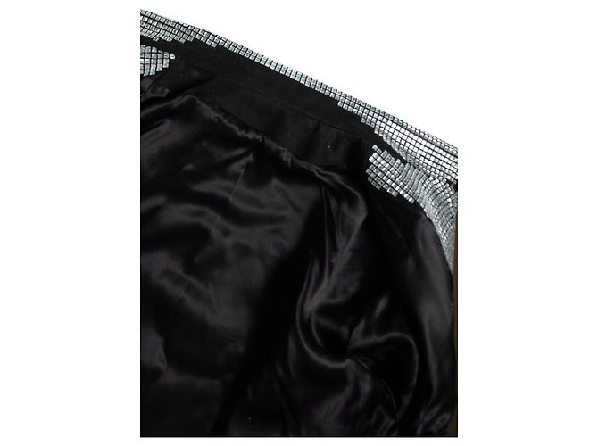 Balmain, Crystal embellished biker jacket Black Silvery - view 10