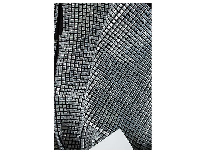 Balmain, Crystal embellished biker jacket Black Silvery - view 7