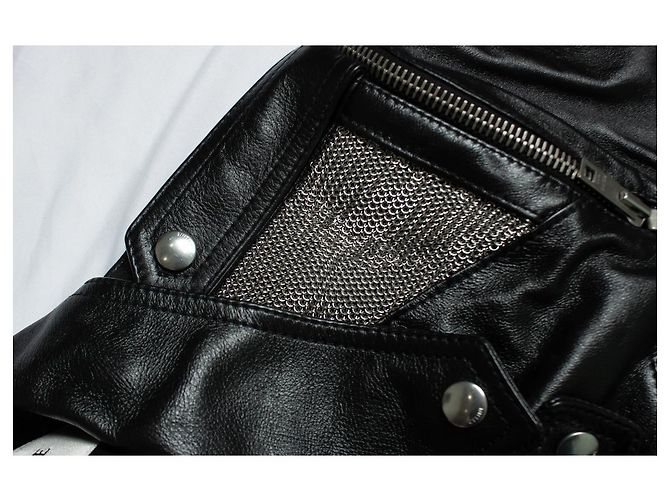 Céline, Lederjacke mit Metallnetz Schwarz - Ansicht 5