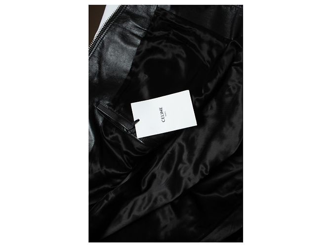 Céline, Lederjacke mit Metallnetz Schwarz - Ansicht 6