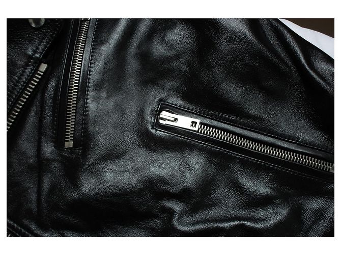 Céline, Lederjacke mit Metallnetz Schwarz - Ansicht 7