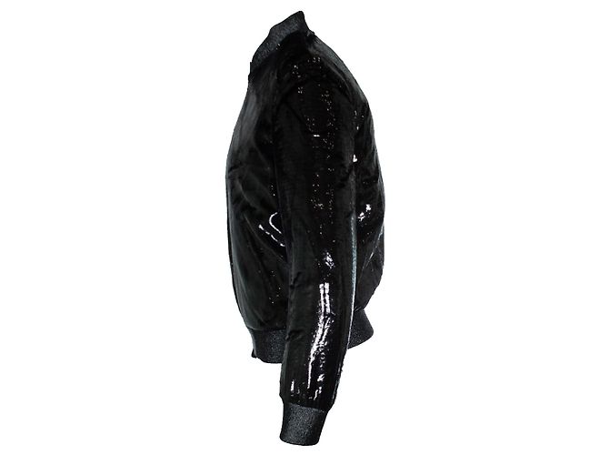 Saint Laurent, 2017 black metallic silk bomber jacket - view 2