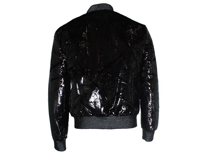 Saint Laurent, 2017 black metallic silk bomber jacket - view 3