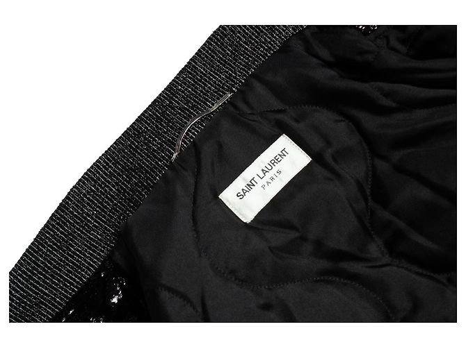 Saint Laurent, 2017 black metallic silk bomber jacket - view 8