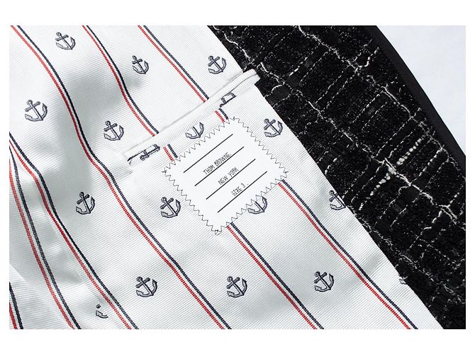 Schwarze Tweedjacke Thom Browne - Ansicht 8