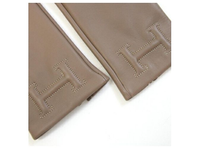 Hermès Guantes Hermes Bastille en gris Etoupe Gris pardo - vista 3