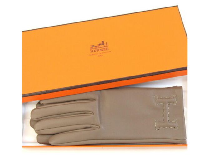 Hermès Guantes Hermes Bastille en gris Etoupe Gris pardo - vista 5