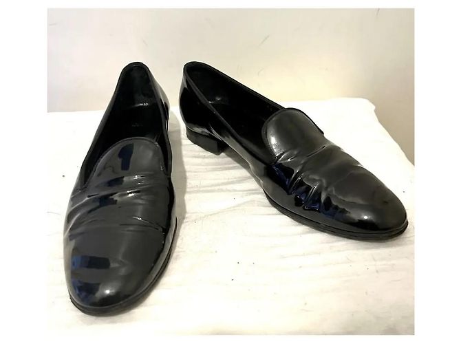 Mocassino Saint Laurent in vernice nera Nero - vista 4