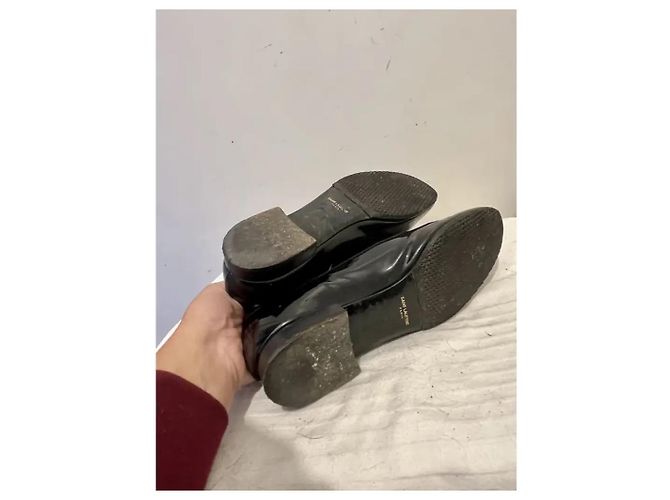 Mocassino Saint Laurent in vernice nera Nero - vista 7