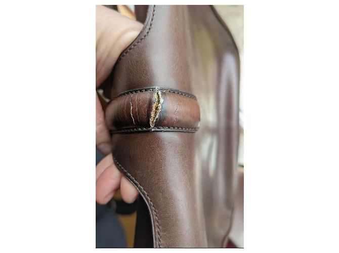 Borsa a mano Céline Triomphe in pelle marrone - vista 17