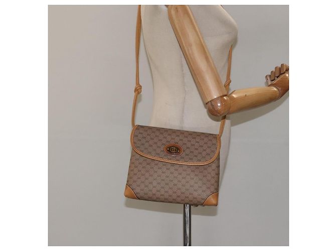 Borsa a Spalla Micro GG Supreme Gucci Beige Oro 007 92 5548 Auth BA1398 D'oro - vista 12