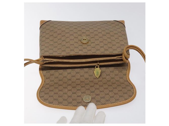 Borsa a Spalla Micro GG Supreme Gucci Beige Oro 007 92 5548 Auth BA1398 D'oro - vista 5