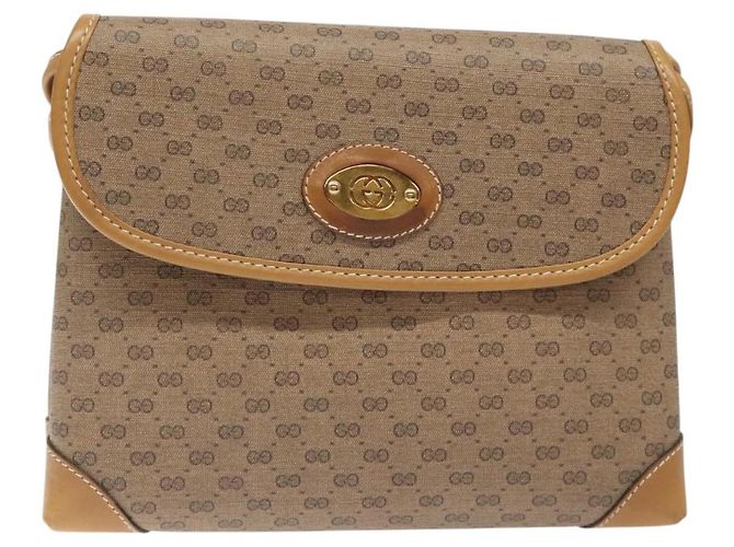 Borsa a Spalla Micro GG Supreme Gucci Beige Oro 007 92 5548 Auth BA1398 D'oro - vista 7