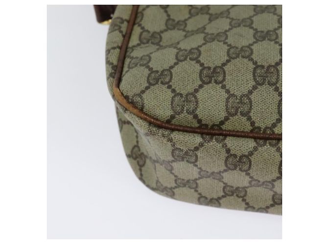 Borsa a spalla GUCCI GG Supreme Web Sherry Line in PVC pelle beige oro Auth fm4588 D'oro - vista 11