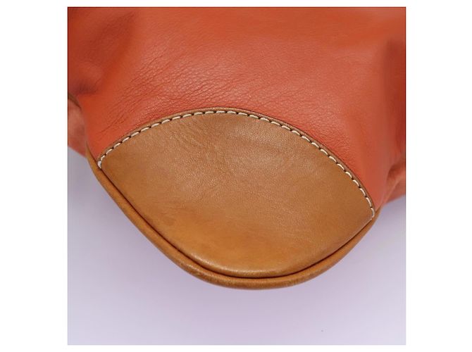 Bolsa de Ombro Burberry em Couro Suede Laranja Auth ti3004 - vista 11