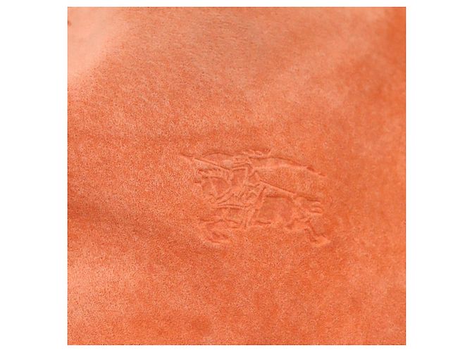Bolsa de Ombro Burberry em Couro Suede Laranja Auth ti3004 - vista 12