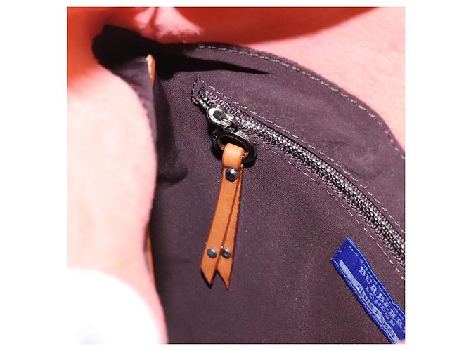 Bolsa de Ombro Burberry em Couro Suede Laranja Auth ti3004 - vista 15