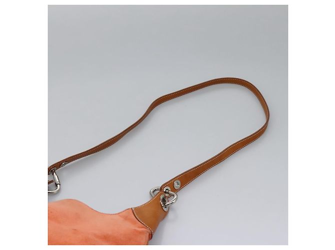 Bolsa de Ombro Burberry em Couro Suede Laranja Auth ti3004 - vista 9