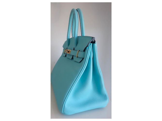 Hermès Borsa Hermes Birkin 30 blu atoll - vista 3