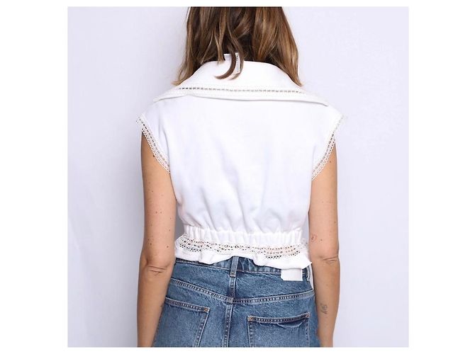 Camiseta sin mangas de algodón blanca Chanel Blanco - vista 11