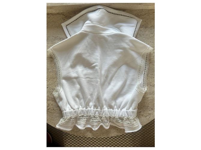 Camiseta sin mangas de algodón blanca Chanel Blanco - vista 8