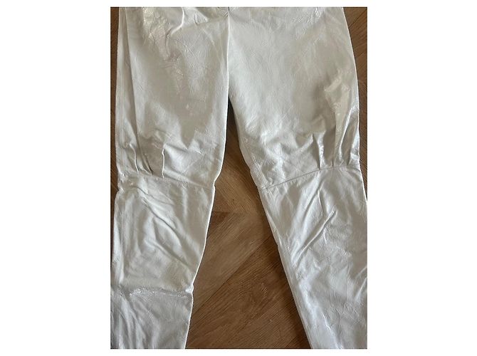 Chanel Leder Karottenhose Ecru Roh - Ansicht 3