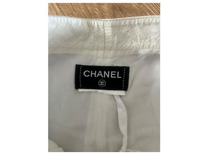 Chanel Leder Karottenhose Ecru Roh - Ansicht 6