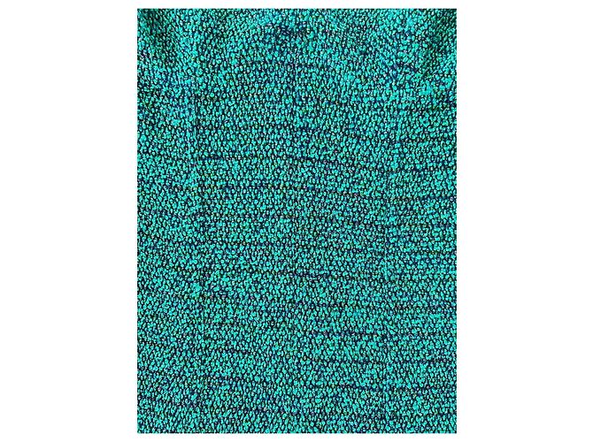 Vestido strapless Chanel de tweed verde - vista 3