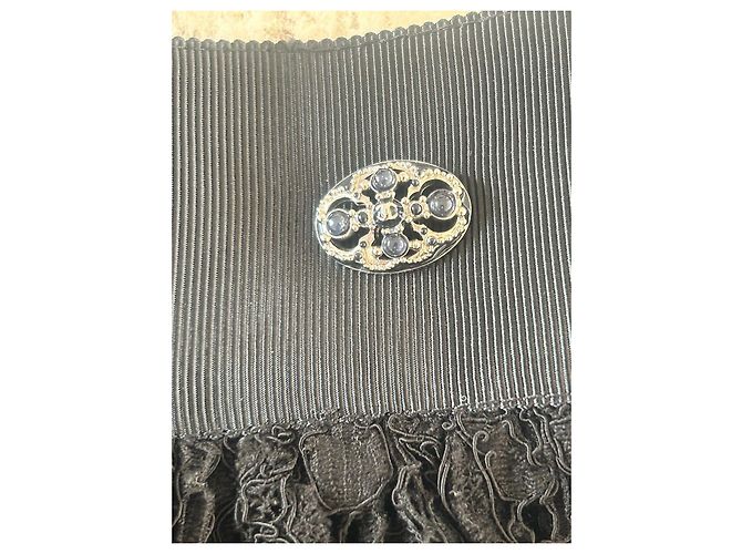 Falda Chanel negra con volantes efecto encaje de algodón Negro - vista 4