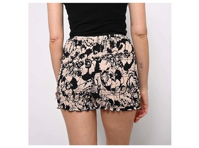 Pantaloncini Chanel Neri e Beige in Elastan Taglia 36 Nero - vista 9