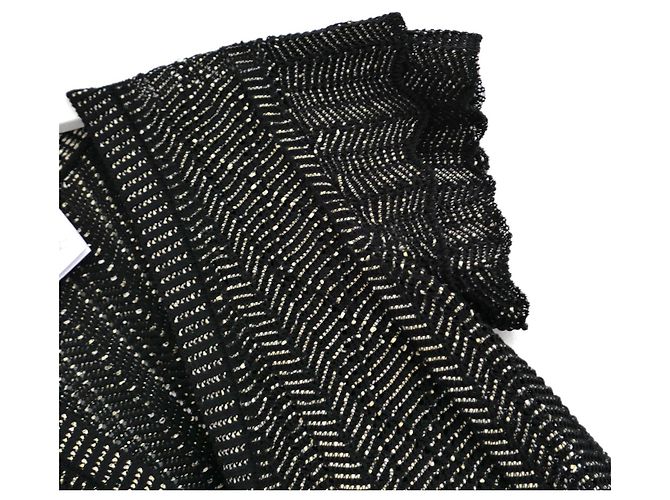 Schwarze und goldene Rüschensleeve-Cardigan von Chanel Frühling 2018 - Ansicht 3