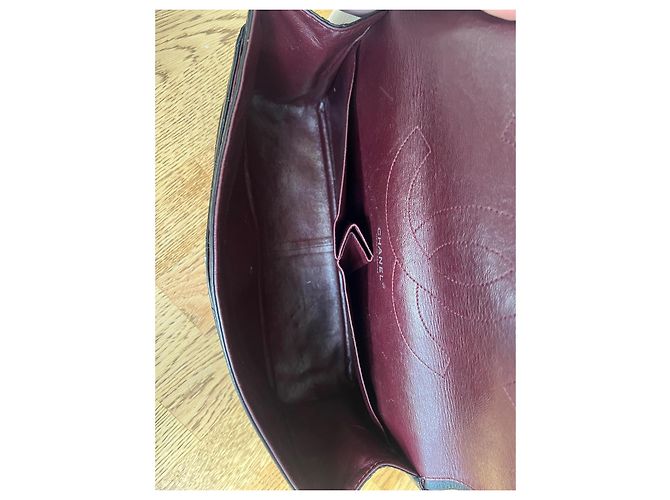 Chanel 2.55 Reedição – Tamanho Grande – Couro Envelhecido Preto & Hardware Prateado - vista 5