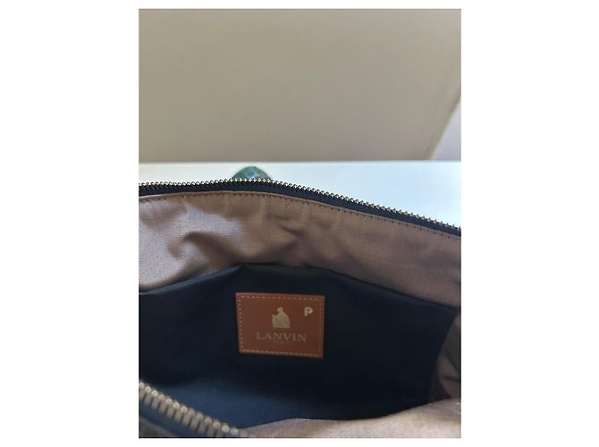 Lanvin Python Leather Clutch Green Dark green - view 4