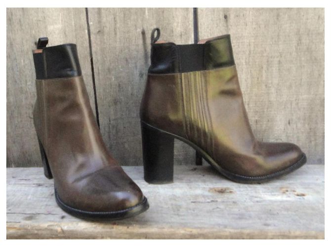 Botines Sartore de piel marrón oscuro - vista 2