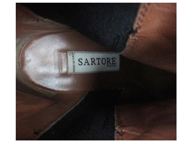 Botines Sartore de piel marrón oscuro - vista 8