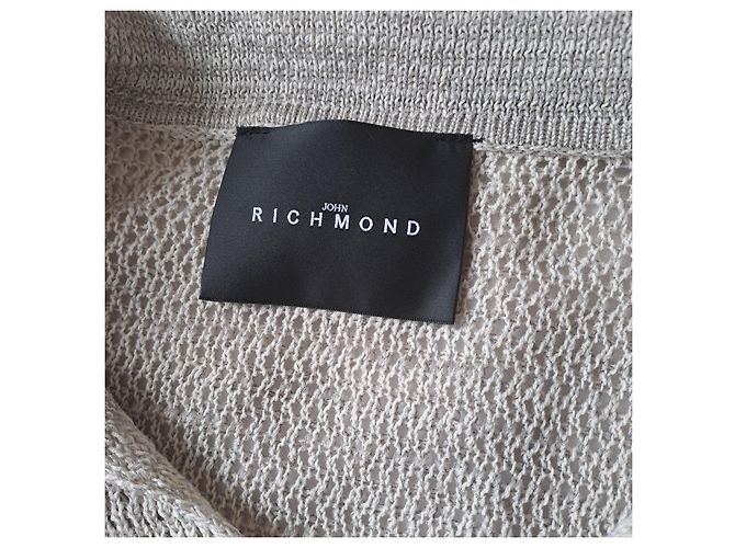 Top John Richmond in cotone grigio - vista 6