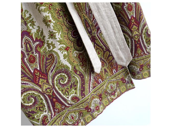 Abrigo trench de lino con estampado paisley Etro Beige - vista 2